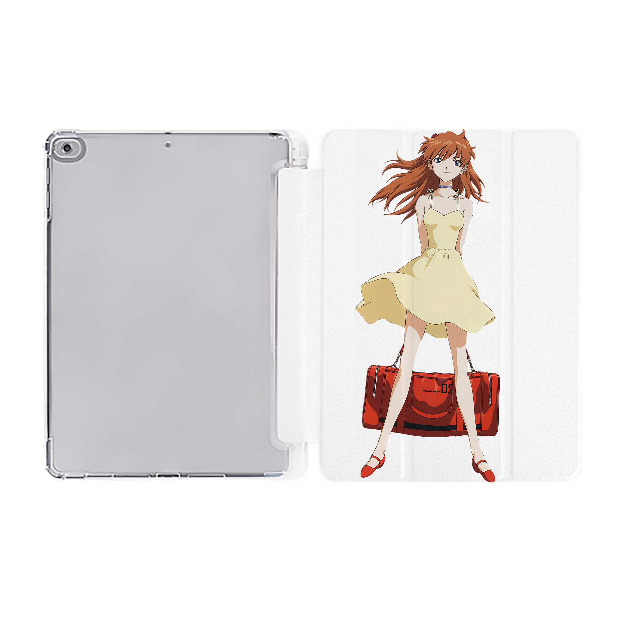 （画像用） EVA 新世紀エヴァンゲリオン IPad ケース ペン収納付き 三つ折りスタンド PUレザー×シリコン 対応機種9.5/10.5/10.9インチ